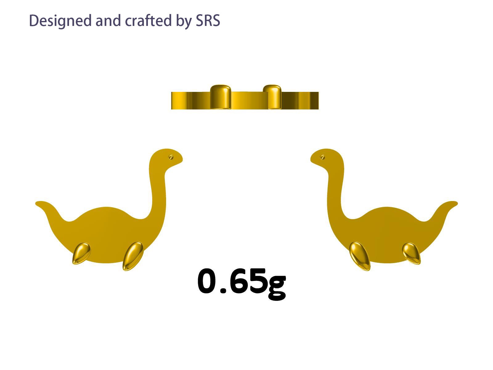 Sterling Silver Plesiosaurus Dinosaur Plesiosaur Stud Earrings, Silver or gold or Rose Gold, Loch Ness Monster Earrings, Nessie Earrings