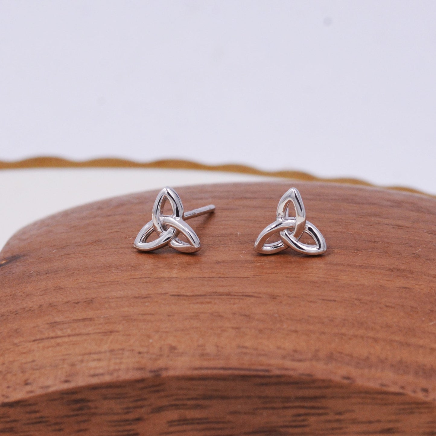 Sterling Silver Small Trinity Knot Stud Earrings, Celtic Irish Trinity Infinity Jewellery