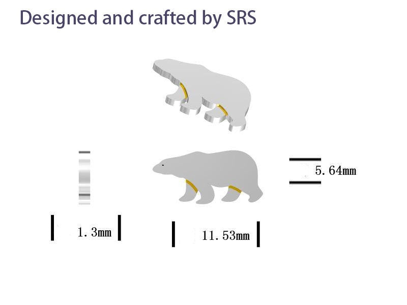 Sterling Silver Polar Bear Stud Earrings, Animal Earrings, Cute and Quirky