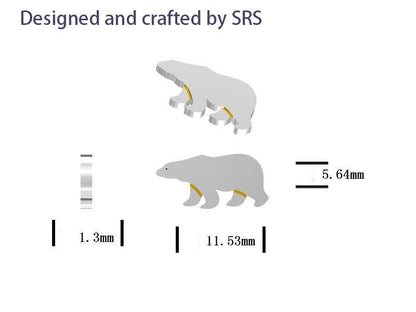 Sterling Silver Polar Bear Stud Earrings, Animal Earrings, Cute and Quirky