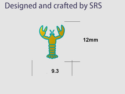 Mismatched Sterling Silver Lobster and Prawn Stud Earrings, Asymmetric Shrimp and Lobster Ocean Creature Earrings, Cute and Quirky