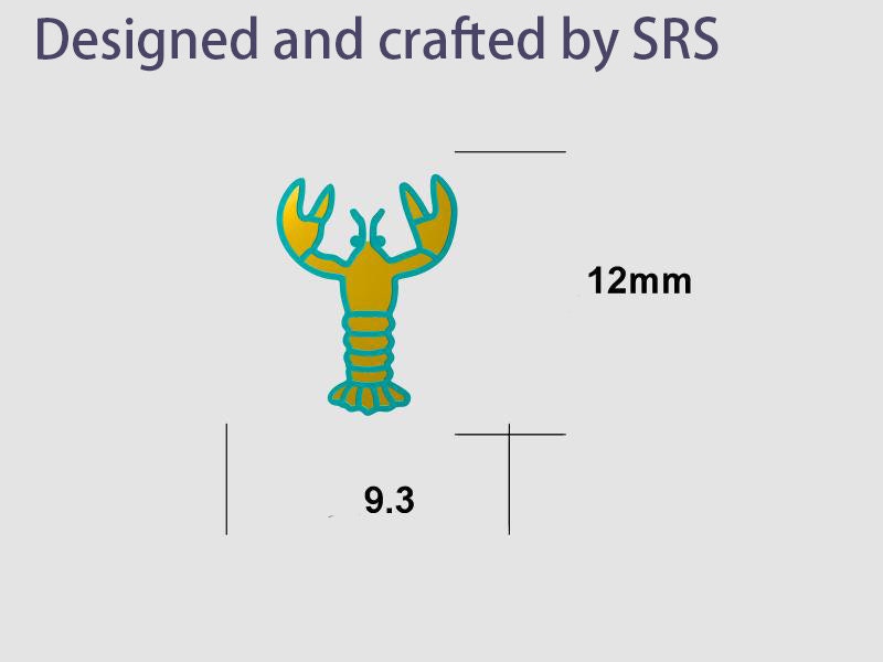 Mismatched Sterling Silver Lobster and Prawn Stud Earrings, Asymmetric Shrimp and Lobster Ocean Creature Earrings, Cute and Quirky