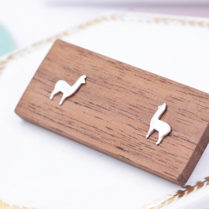 Sterling Silver Alpaca Llama Sheep Stud Earrings, Animal Earrings, Cute and Quirky Q20