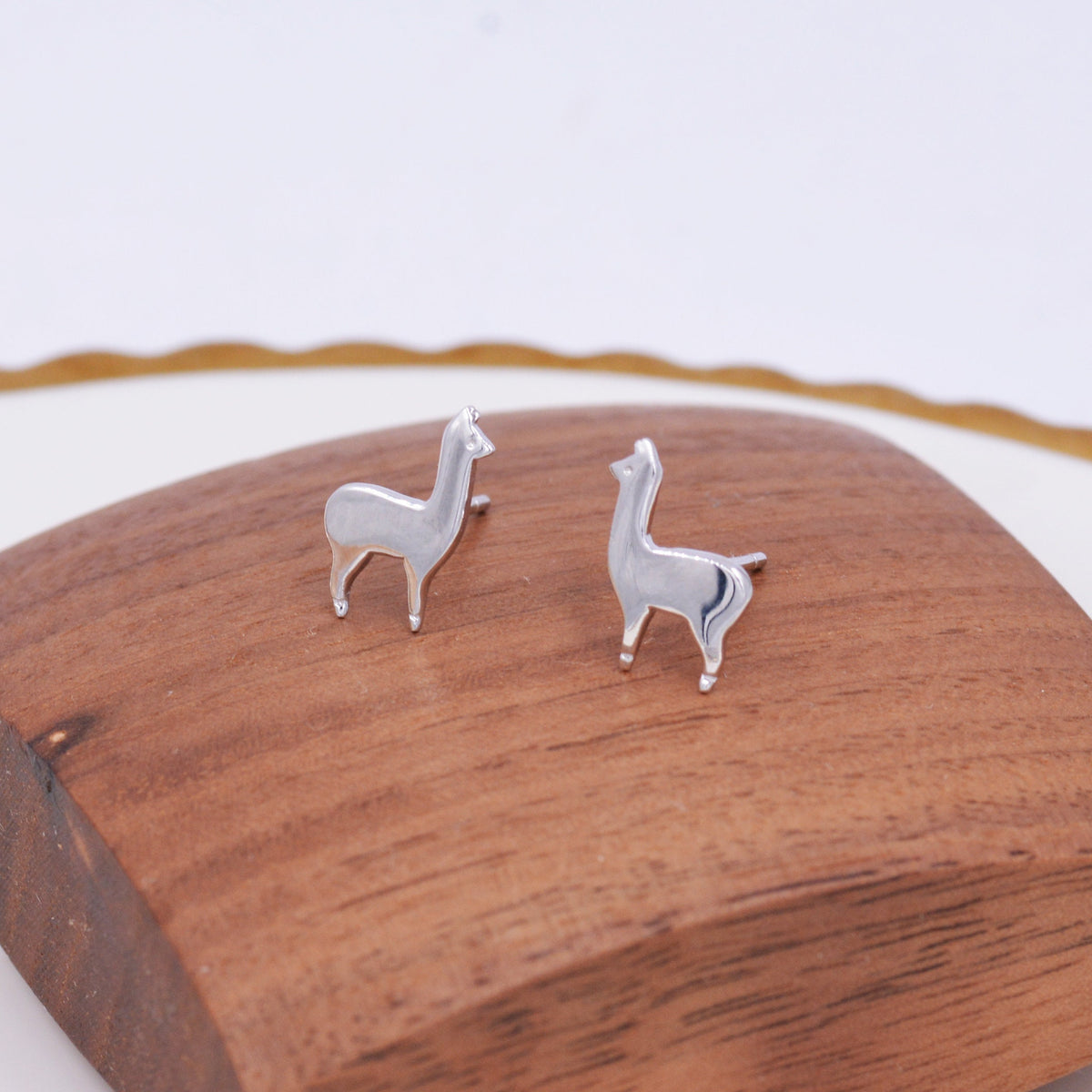 Sterling Silver Alpaca Llama Sheep Stud Earrings, Animal Earrings, Cute and Quirky Q20