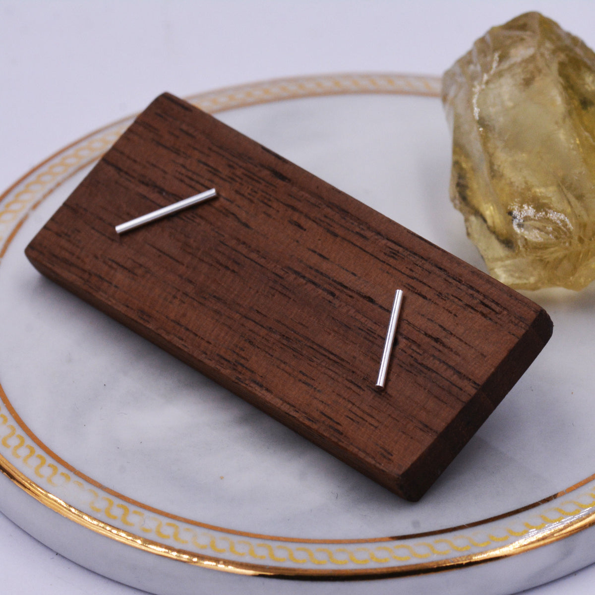 Sterling Silver Skinny Bar Stud Earrings in Sterling Silver, Delicate Geometric Earrings