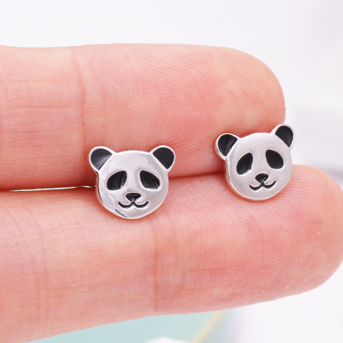 Sterling Silver Panda Bear Stud Earrings, Cute and Quirky Jewellery, Nature, Animal Earrings