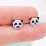 Sterling Silver Panda Bear Stud Earrings, Cute and Quirky Jewellery, Nature, Animal Earrings