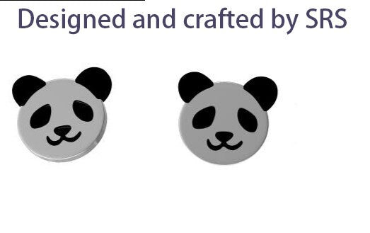Sterling Silver Panda Bear Stud Earrings, Cute and Quirky Jewellery, Nature, Animal Earrings