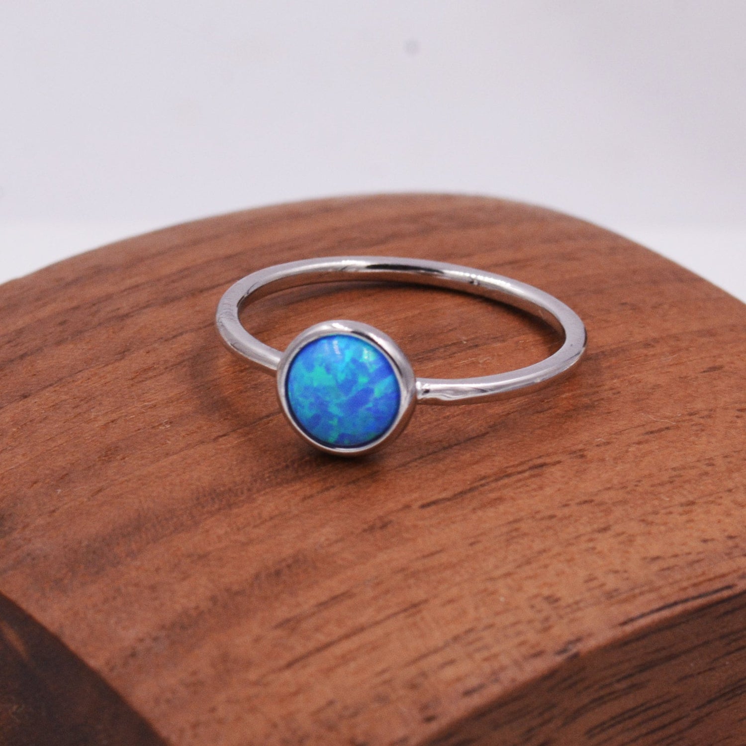 Blue Opal Gemstone Ring