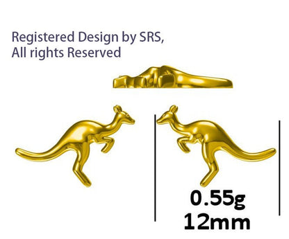 Sterling Silver Kangaroo Stud Earrings, Cute and Quirky Jewellery, Nature, Animal Earrings