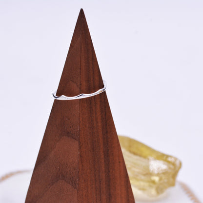 Sterling Silver Ripple Ring, Very Skinny Delicate Ring Band, Stacking Ring US 5-8, Wave Ring