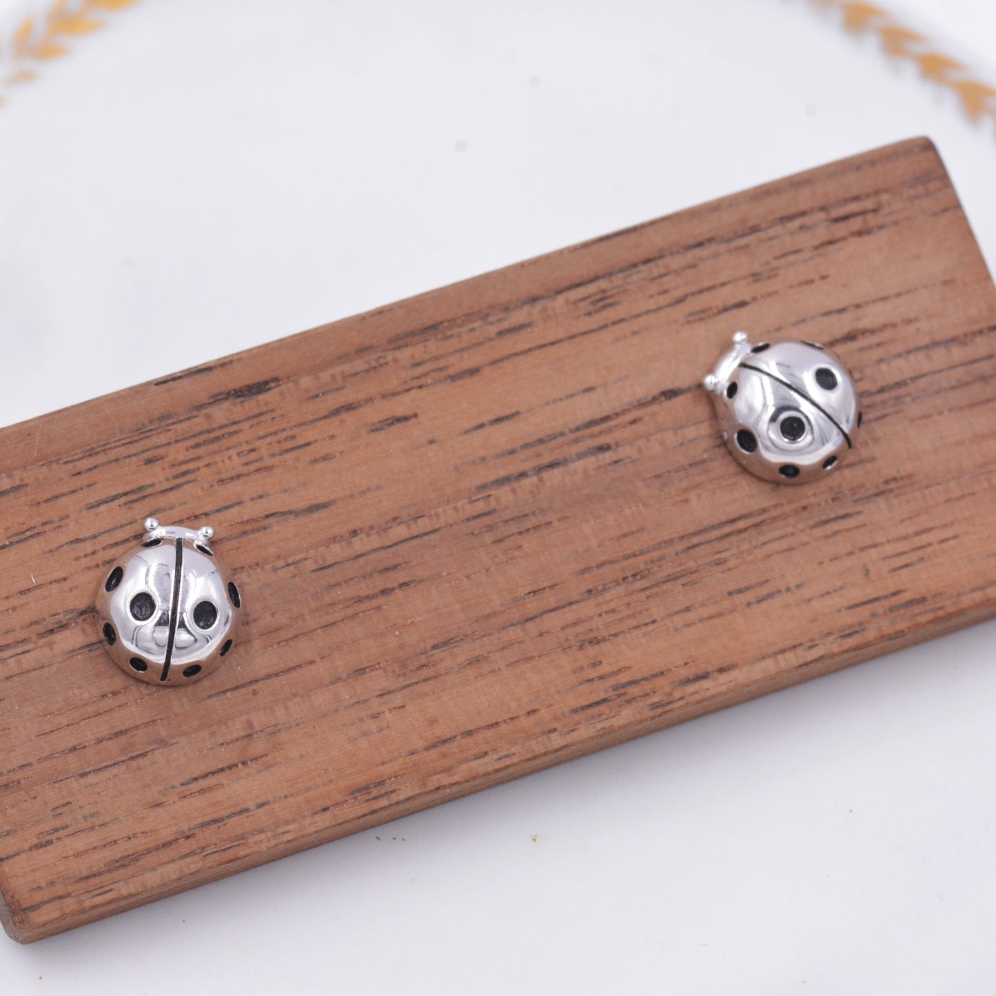 Sterling Silver Ladybird Stud Earrings, Animal Earrings, Cute and Quirky