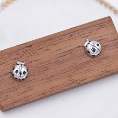 Sterling Silver Ladybird Stud Earrings, Animal Earrings, Cute and Quirky