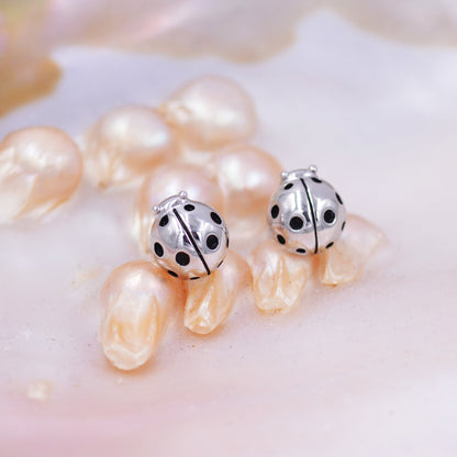 Sterling Silver Ladybird Stud Earrings, Animal Earrings, Cute and Quirky