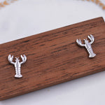 Sterling Silver Lobster Stud Earrings, Ocean Creature Earrings, Cute and Quirky