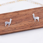 Sterling Silver Alpaca Llama Sheep Stud Earrings, Animal Earrings, Cute and Quirky Q20