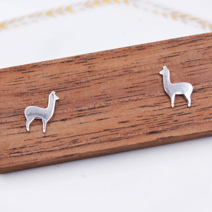Sterling Silver Alpaca Llama Sheep Stud Earrings, Animal Earrings, Cute and Quirky Q20