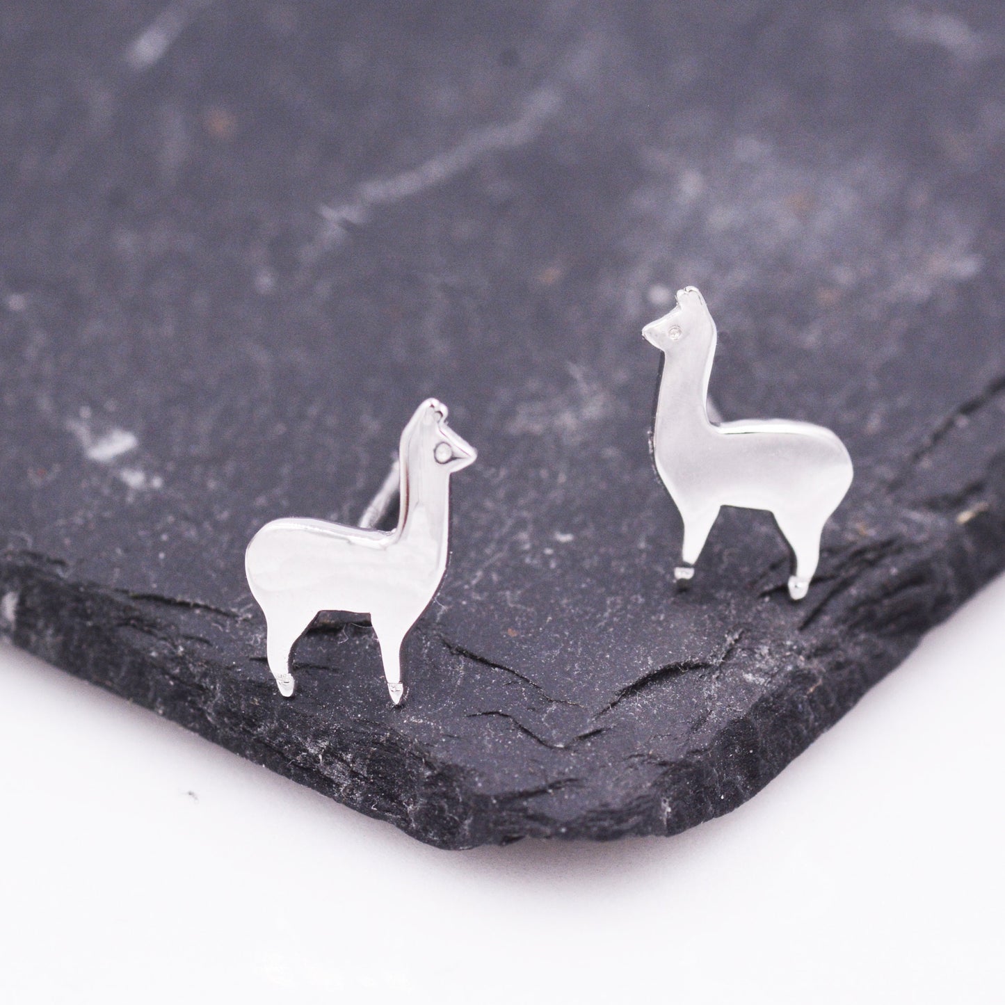 Sterling Silver Alpaca Llama Sheep Stud Earrings, Animal Earrings, Cute and Quirky Q20