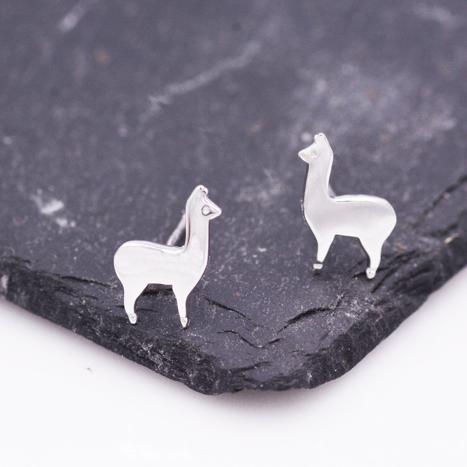 Sterling Silver Alpaca Llama Sheep Stud Earrings, Animal Earrings, Cute and Quirky Q20