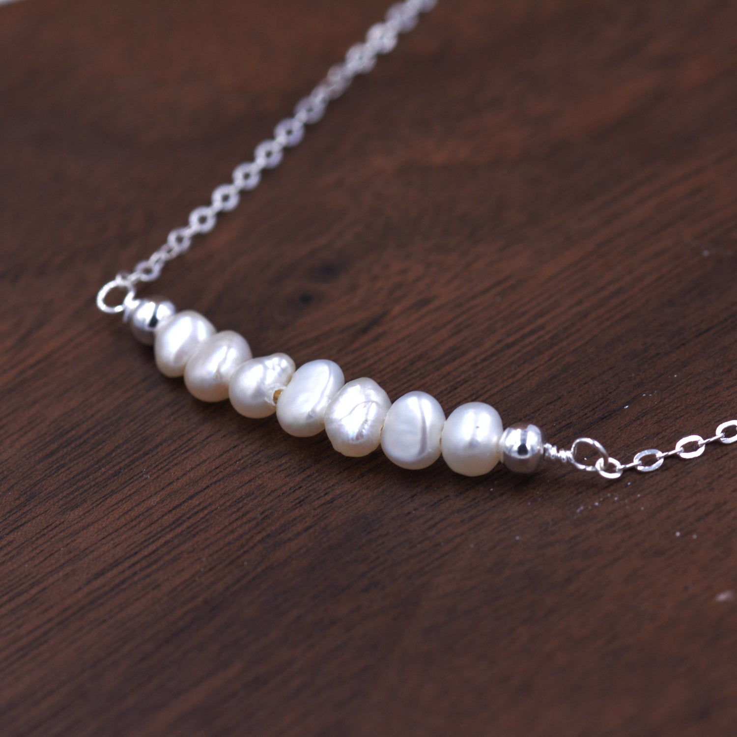 Baroque Pearl Bar Chain Necklace