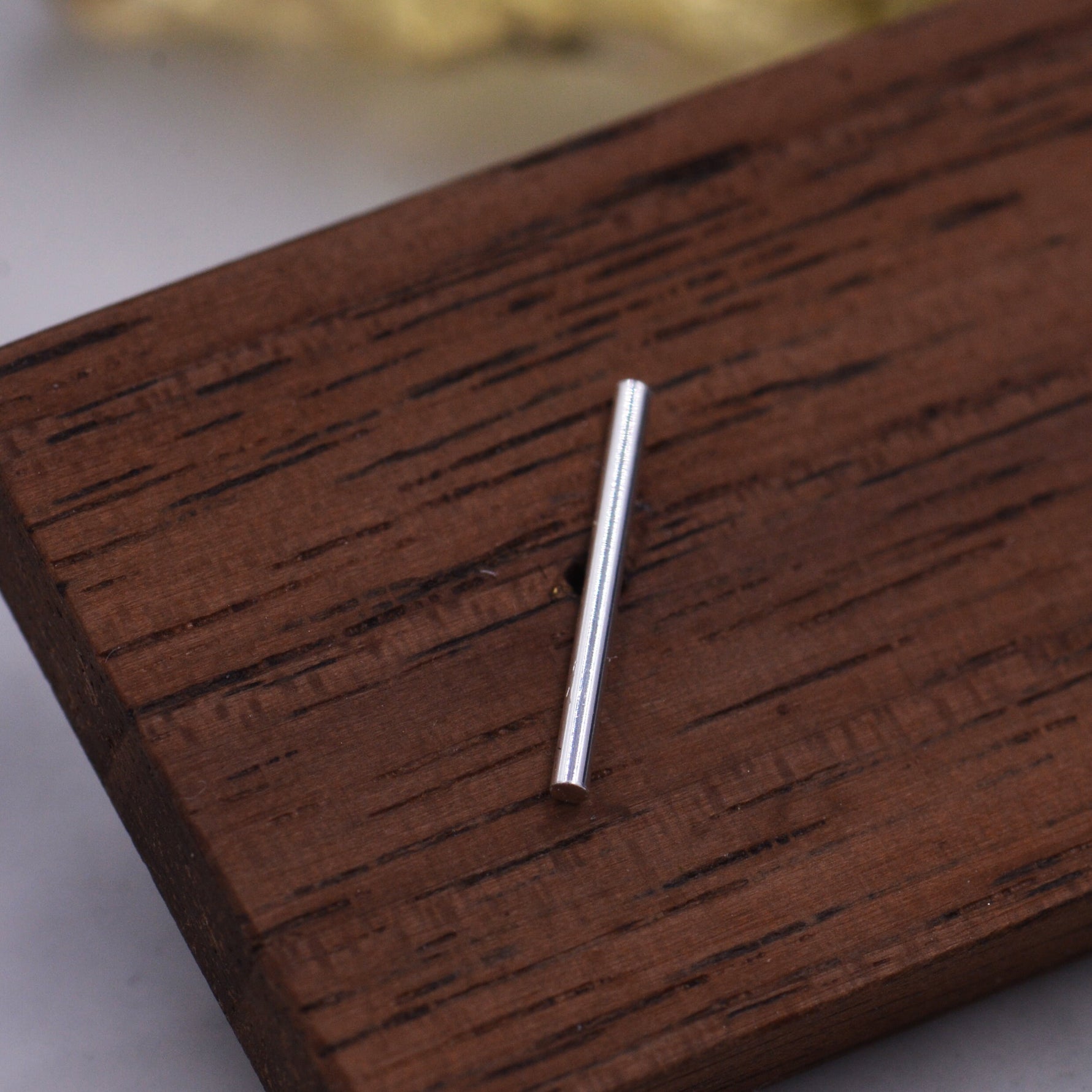 Sterling Silver Skinny Bar Stud Earrings in Sterling Silver, Delicate Geometric Earrings