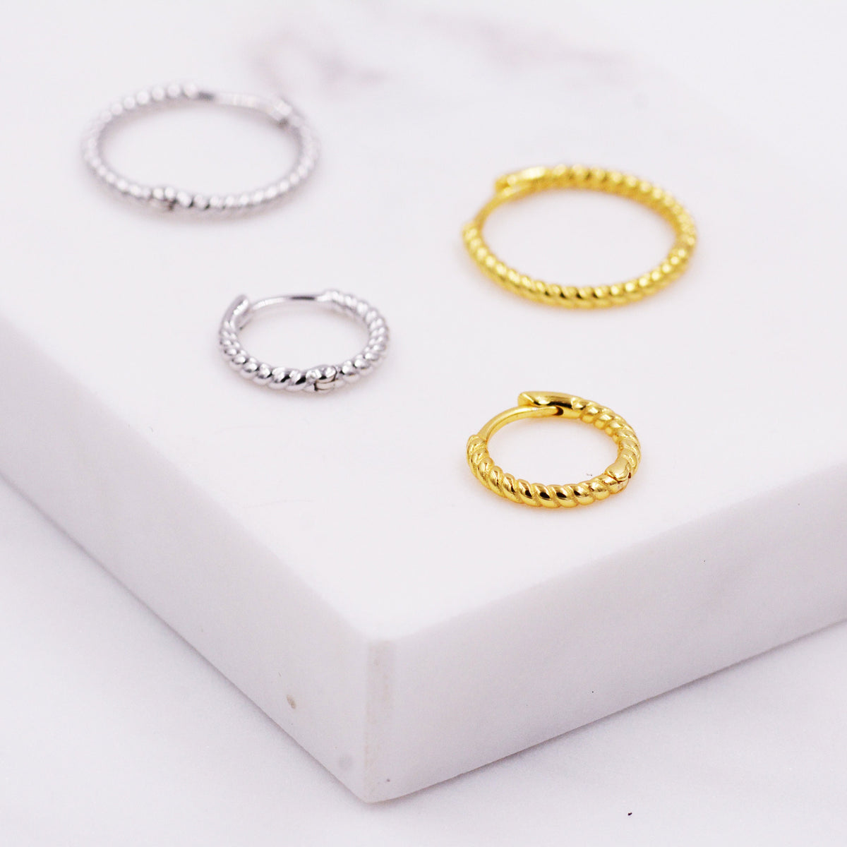 Twisted Huggie Hoop Earrings