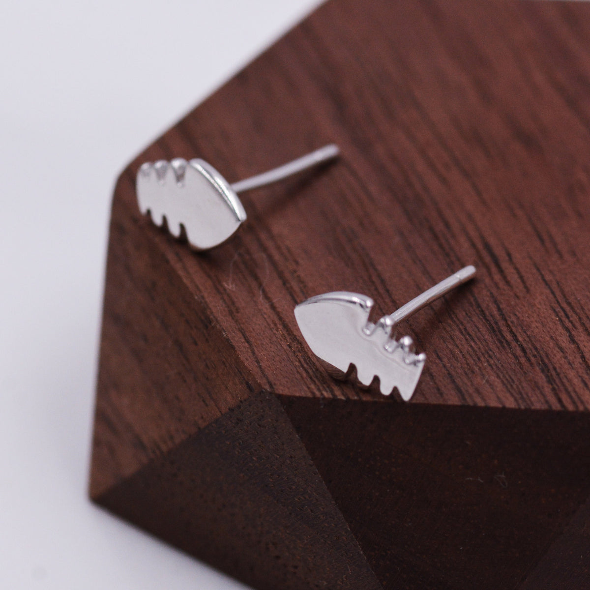 Fish Bone Stud Earrings