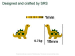 Cute Dinosaur Stud Earrings in Sterling Silver, Brachiosaurus Stud Earrings, Brontosaurus, Edmontosaurus, Diplodocus