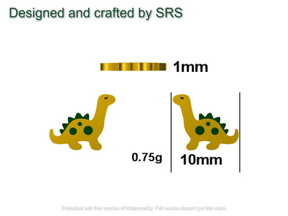 Cute Dinosaur Stud Earrings in Sterling Silver, Brachiosaurus Stud Earrings, Brontosaurus, Edmontosaurus, Diplodocus