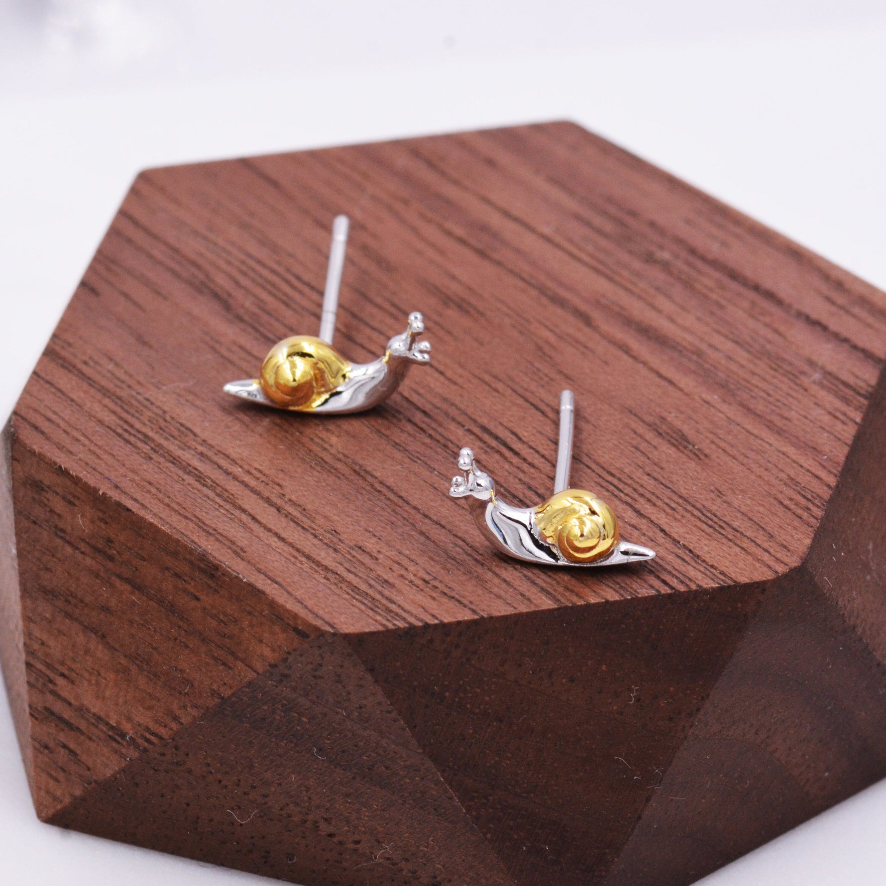 Tiny Little Snail Stud Earrings in Sterling Silver, Cute Snail Stud, Nature Inspired Design
