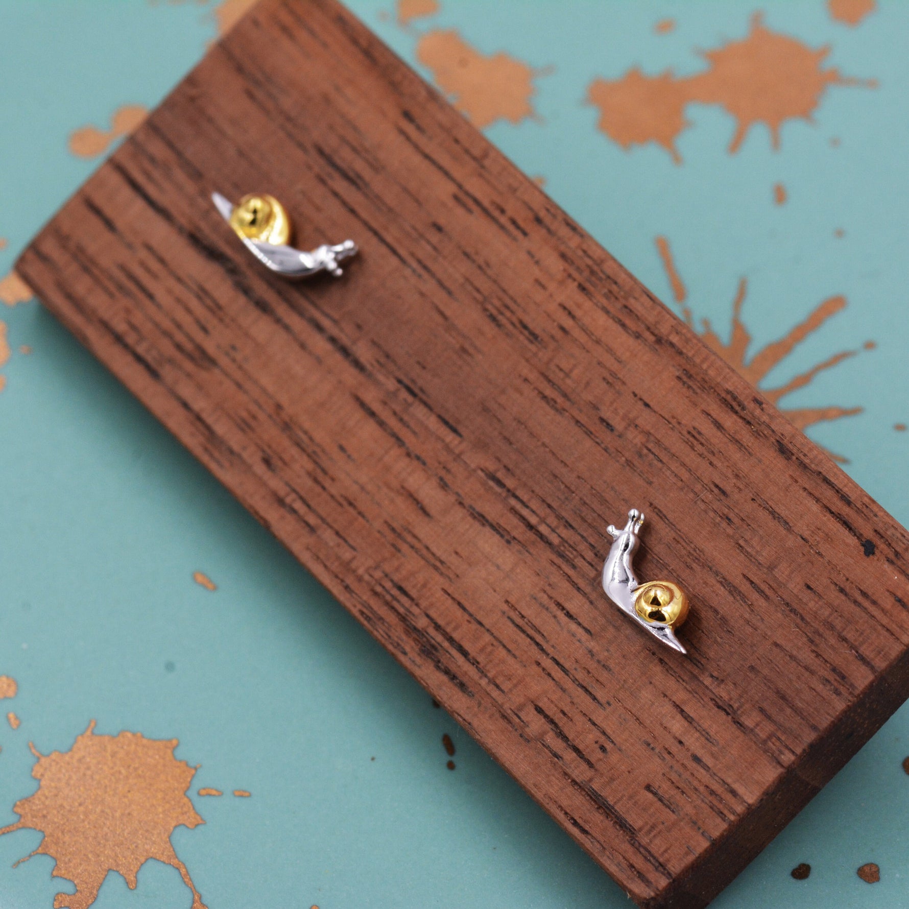 Tiny Little Snail Stud Earrings in Sterling Silver, Cute Snail Stud, Nature Inspired Design