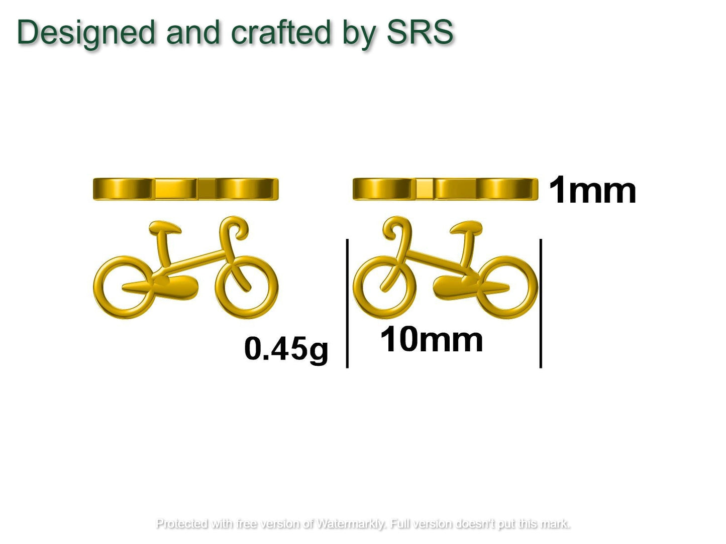 Little Bike Stud Earrings in Sterling Silver, Cute Bicycle Stud, Cute and Quirky Stud Earrings