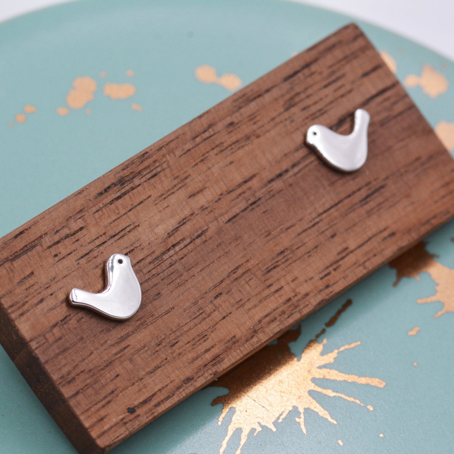 Little Dove Bird Stud Earrings in Sterling Silver, Cute Bird Stud, Fun and Quirky Stud Earrings