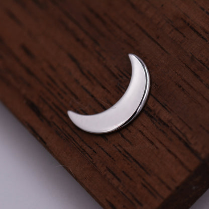 Sterling Silver Crescent Moon Stud Earrings, Celestial Moon Earrings