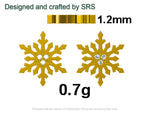 Snowflake stud earrings in Sterling Silver, Gold or Rose Gold, Snow Stud, Silver Snow Flake Earrings, Nature Inspired, Winter Earrings