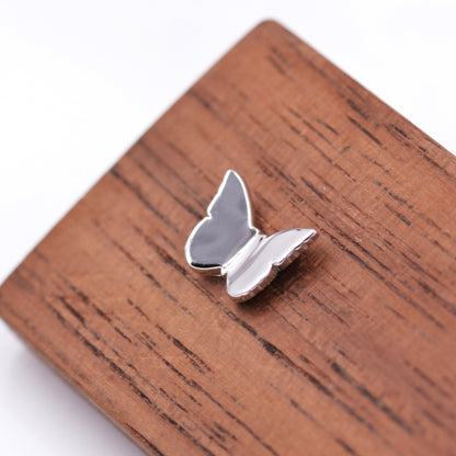 Butterfly Stud Earrings in Sterling Silver, Cute Dainty Minimal Jewellery