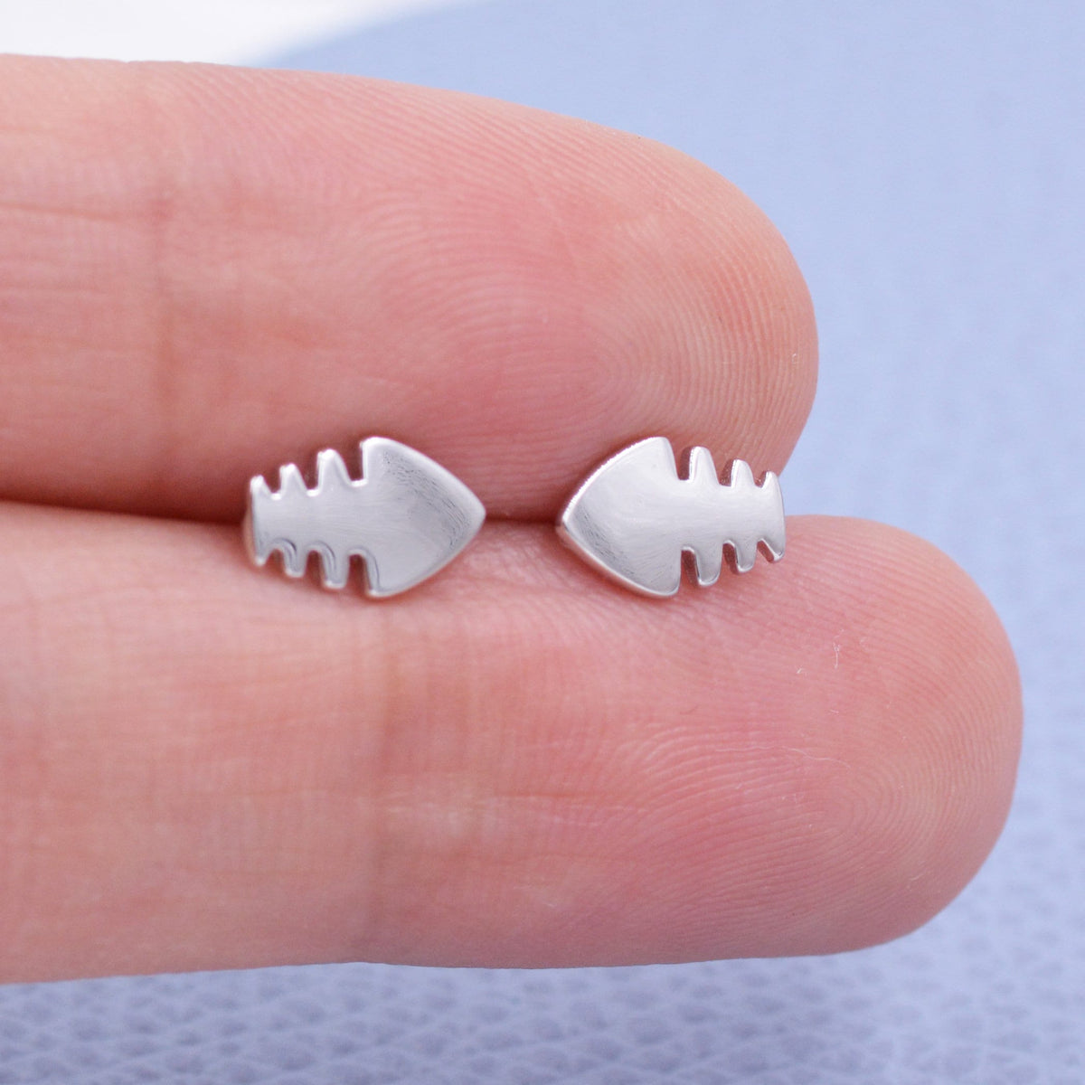 Fish Bone Stud Earrings