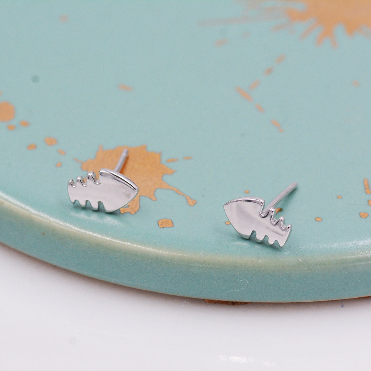 Fish Bone Stud Earrings