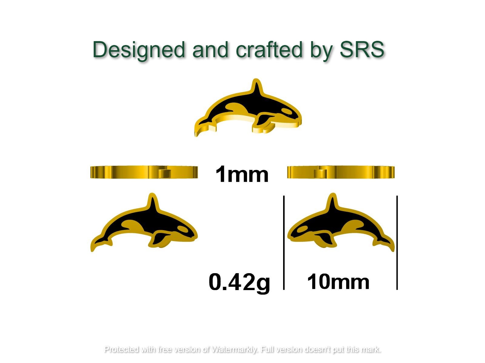 Killer Whale Stud Earrings in Sterling Silver, Fish Earrings, Ocean Theme Stud, Cute Dainty Minimal Jewellery