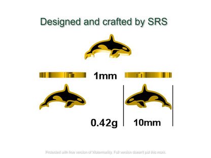 Killer Whale Stud Earrings in Sterling Silver, Fish Earrings, Ocean Theme Stud, Cute Dainty Minimal Jewellery