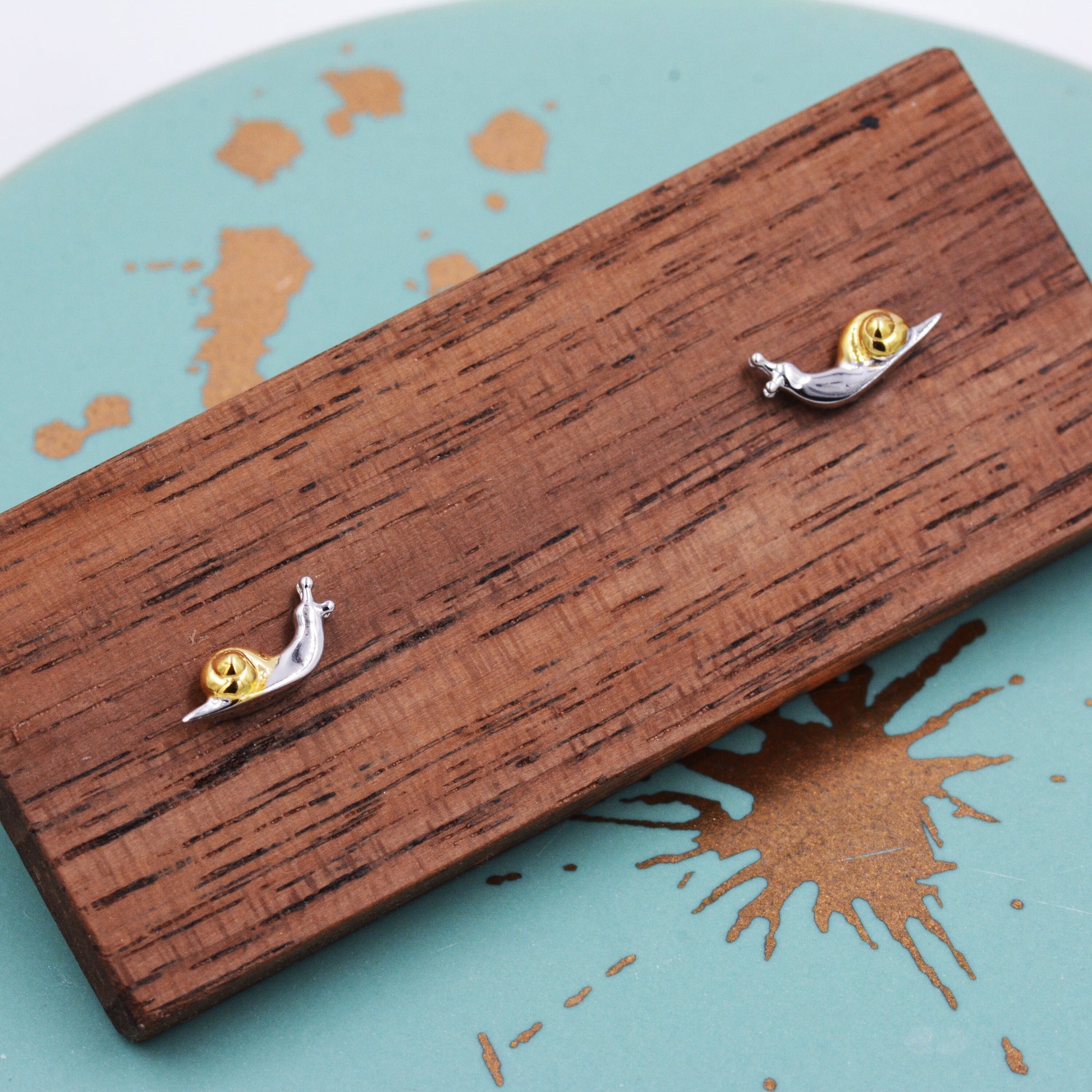 Tiny Little Snail Stud Earrings in Sterling Silver, Cute Snail Stud, Nature Inspired Design