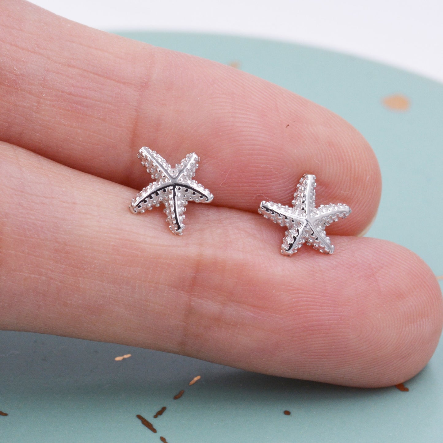 Little Star Fish Stud Earrings in Sterling Silver, Cute Sea Star Stud, Starfish Earrings, Nature Inspired Design