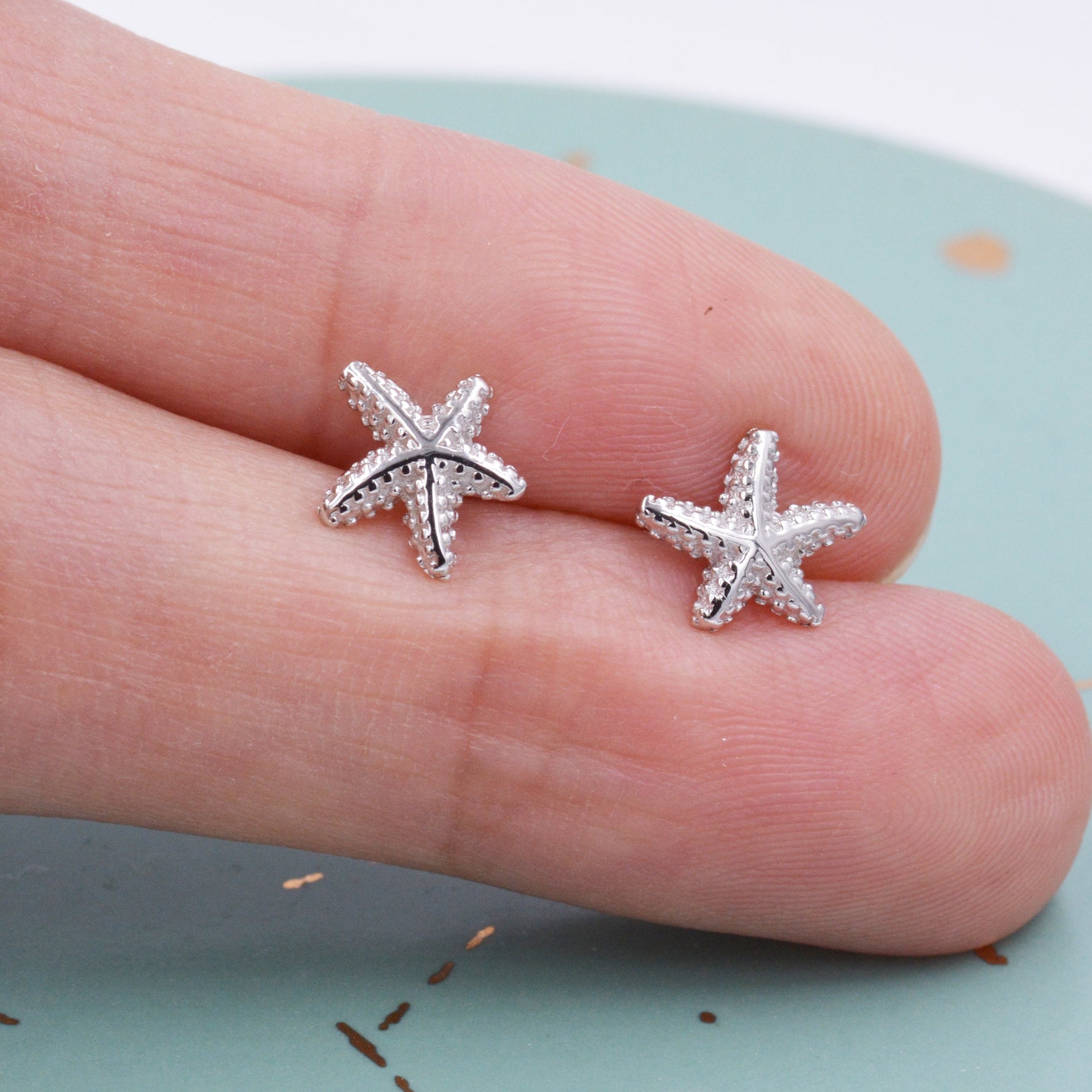 Oxidised Sterling Silver Star Fish Stud Earrings, Cute Sea Star Stud, Starfish Earrings, Nature Inspired Fish Earrings, Starfish Earrings