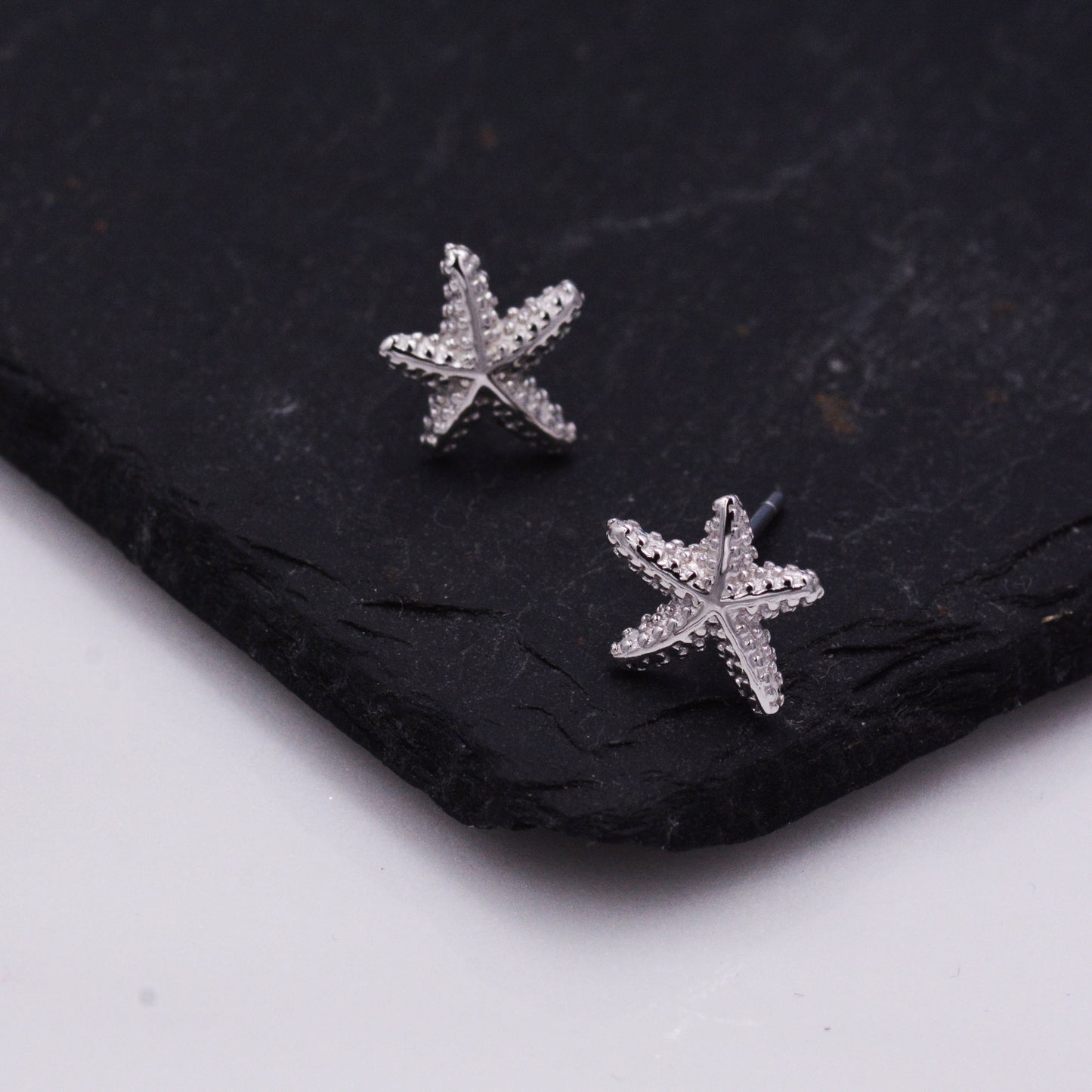 Little Star Fish Stud Earrings in Sterling Silver, Cute Sea Star Stud, Starfish Earrings, Nature Inspired Design