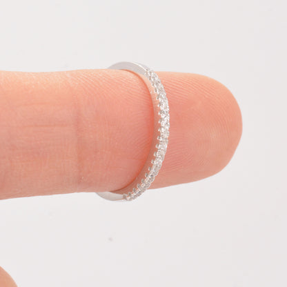 Sterling Silver CZ Crystal Pave Skinny Ring, Stacking Rings, Stackable Rings, Silver or Rose Gold Extra Small Sizes Available,