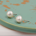 Keshi Pearls Stud Earrings in Sterling Silver, Baroque Pearl Earrings, Genuine Freshwater Pearls Earrings, Simple and Minimalist,
