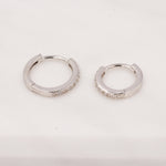 Pair of Minimalist Two-Way Huggie Hoop Earrings in Sterling Silver with Sparkling CZ Crystals, Two Sizes Available, Simple Hoop Earrings