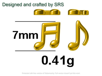 Mismatched Music Notes Stud Earrings in Sterling Silver, Music Symbol Stud Earrings, Cute Fun Earrings for Music Lover