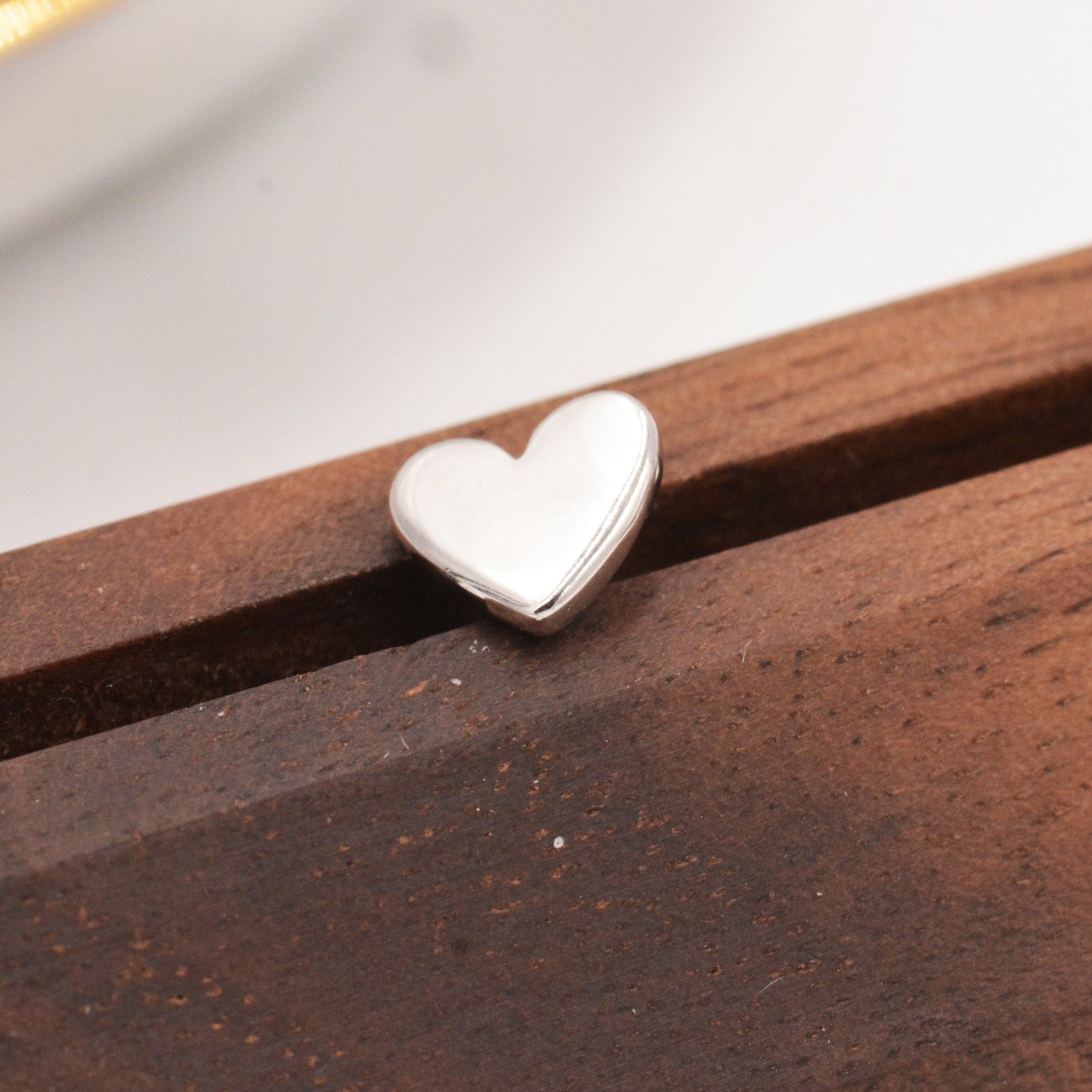 Tiny Heart Stud Earrings in Sterling Silver, Silver, Gold or Rose Gold, Dainty Little Heart Stud, Tiny Heart Stud