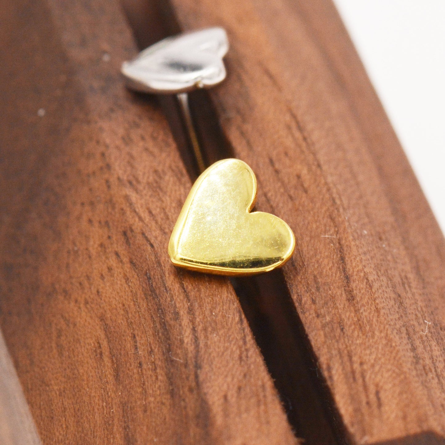 Tiny Heart Stud Earrings in Sterling Silver, Silver, Gold or Rose Gold, Dainty Little Heart Stud, Tiny Heart Stud